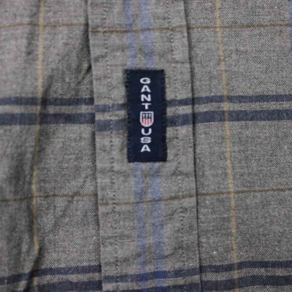 GANT Shirt Mens XLT Gray/Blue New Haven Oxford 100% Cotton Long Sleeve Button - Picture 7 of 13